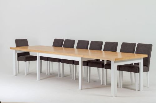 Wymiary/wkładki: 200cm x 100cm/4x50cm Wybarwienie: Buk/Biały Tapicerka: Casablanca 2315