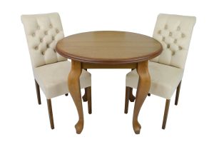 Stół okrągły Lampone i krzesła Bianca