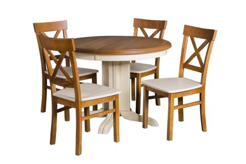 Wymiary: 90cm Wybarwienie: Brunat N-25 Wanilia Wybarwienie krzesła: Brunat N-25 Wanilia